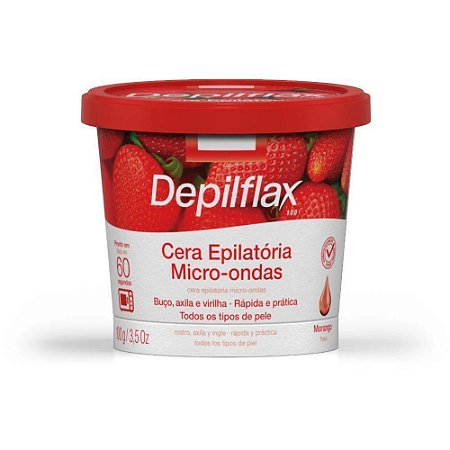 CERA EPILATÓRIA MICRO-ONDAS MORANGO 100G DEPILFLAX