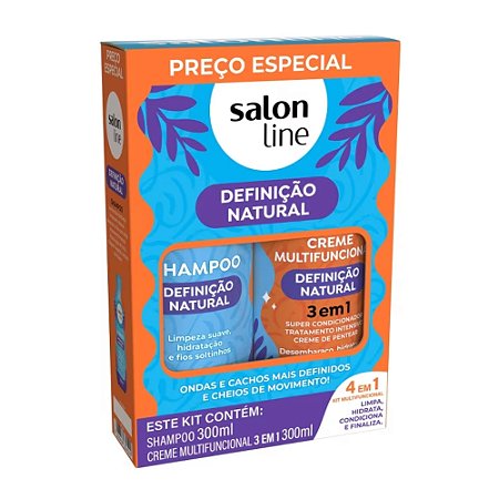 KIT SHAMPOO + CONDICIONADOR DEFINIÇÃO NATURAL 33452 SALON LINE