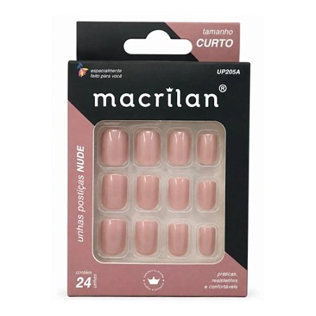 UNHAS POSTIÇAS NUDE TAMANHO CURTO UP205A MACRILAN