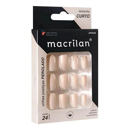 UNHAS POSTIÇAS PEROLADO TAMANHO CURTO UP203A MACRILAN