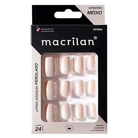 UNHAS POSTIÇAS PEROLADO TAMANHO MÉDIO UP303A MACRILAN