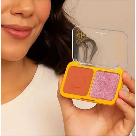 DUO BLUSH E ILUMINADOR RR-1002-4 MELU RUBY ROSE