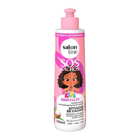 ATIVADOR DE CACHOS KIDS SOS CACHOS HIDRATAÇÃO 300ML SALON LINE