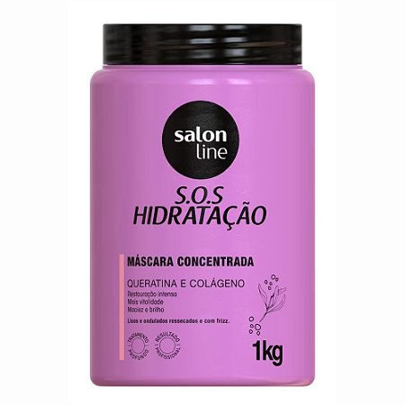 MÁSCARA S.O.S HIDRATAÇÃO QUERATINA E COLÁGENO 1KG 34932 SALON LINE