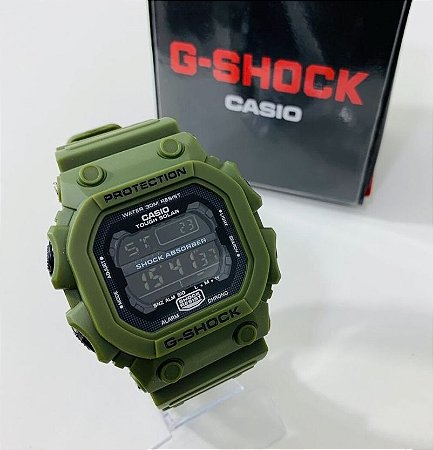 g shock preto com verde
