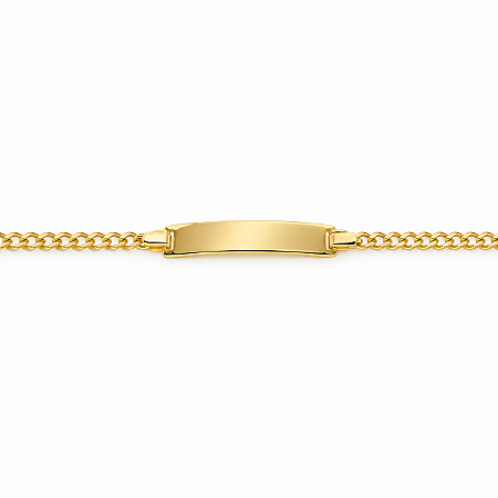 Pulseira Infantil C/ placa para gravar Nome Banhada a Ouro - P310
