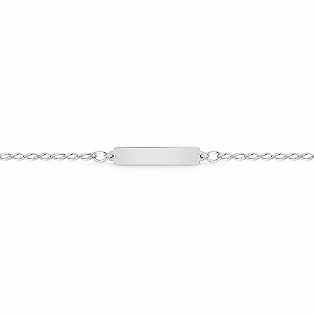 Pulseira Infantil C/ placa para gravar Nome Prata - P587
