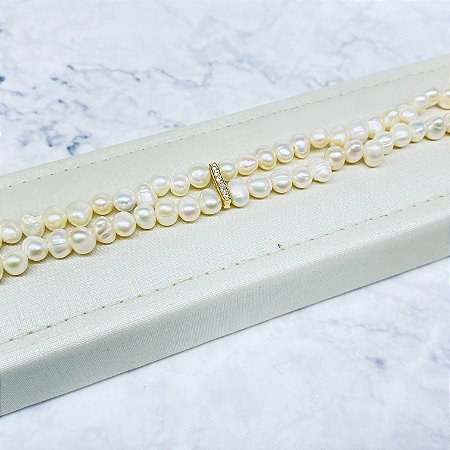 Pulseira Pedra Natural Banhada a Ouro - P604
