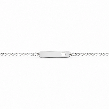Pulseira Infantil C/ placa para gravar Nome Prata - P910