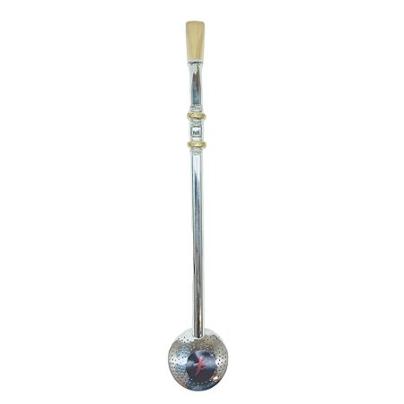 Bomba Mate em Ouro e Prata 23cm - B93