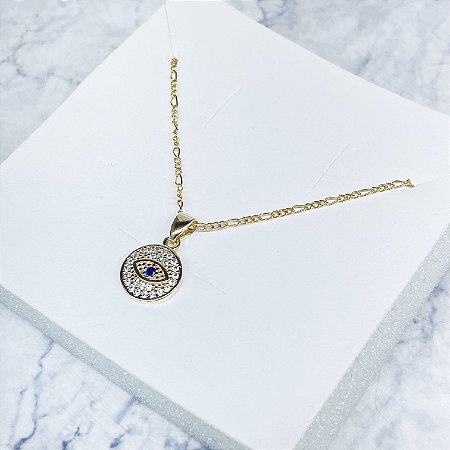 Gargantilha Olho Grego Banhada a Ouro - GARG1403