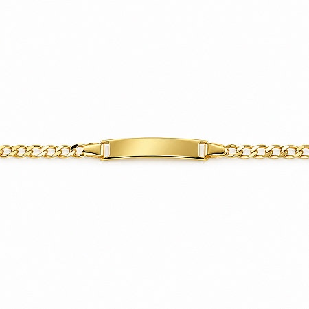 Pulseira Infantil C/ placa para gravar Nome Banhada a Ouro - 12cm - P1011
