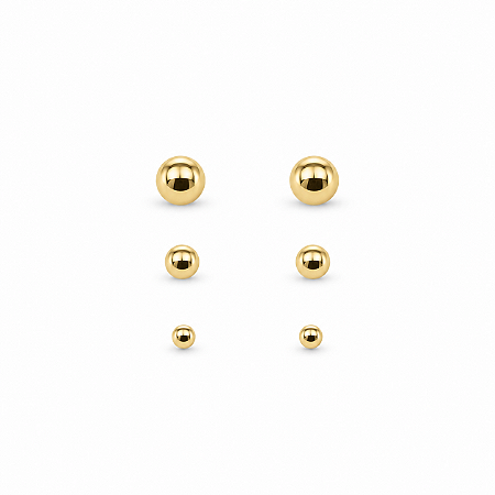 Trio Brincos Banhado a Ouro - BR3636