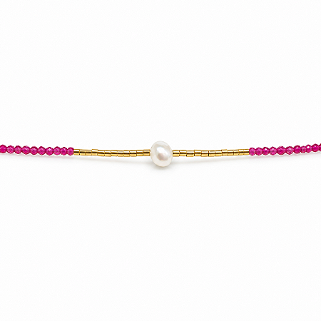 Pulseira Pedra Natural Banhada a Ouro - P1065