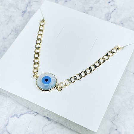 Gargantilha/Choker Olho Grego Banhada a Ouro - GARG1596