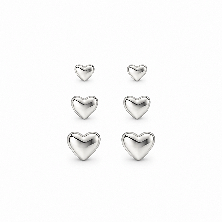 Trio Brincos Prata - BR4135