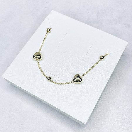Gargantilha Coração Banhada a Ouro - GARG1698