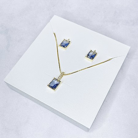 Conjunto de Brincos e Gargantilha Banhado a Ouro - CJ710