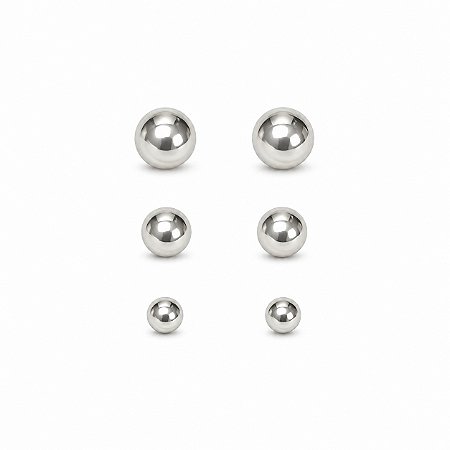 Trio Brincos Prata - 49459