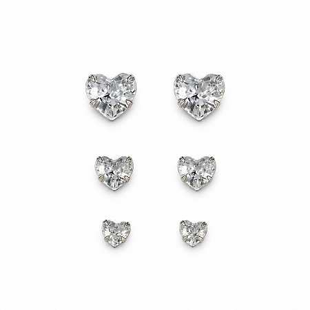 Trio Brincos Prata - 49460