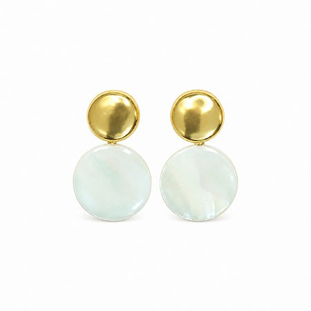 Brinco Pedra Natural Banhado a Ouro - 43900