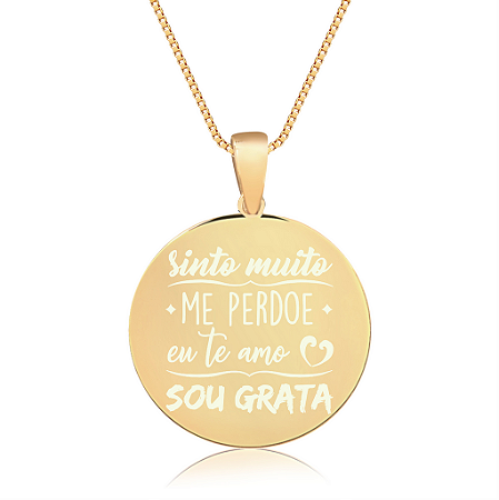 Gargantilha Mandala Personalizada Ho'oponopono - Banhado a Ouro 18k