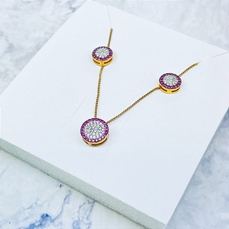 Conjunto de Brincos e Gargantilha Banhado a Ouro - CJ33