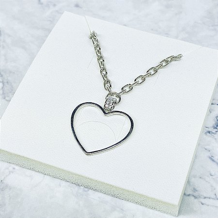 Gargantilha Coração Folheada a Prata - GARG143