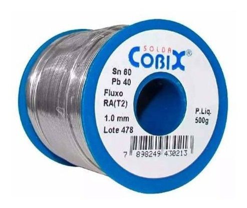 Solda Estanho 60x40 1.5mm C/ Fluxo Ra (t2) Rolo 500g - Cobix