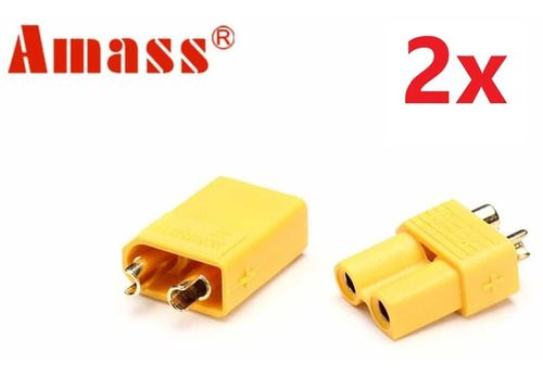 2 Pares Conectores Plug Xt30 Amass Amarelo