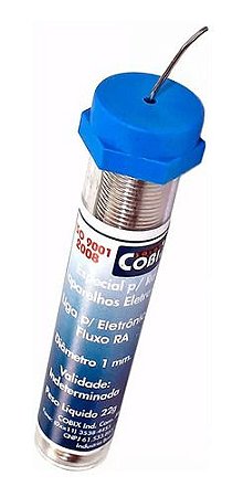 01 Tubo Solda Estanho 1mm 63x37 1.0mm C/ Fluxo - Cobix