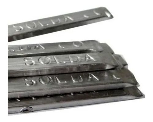 08 Barras Vareta Verga Estanho Solda 50x50 Aprox. 500g Cobix