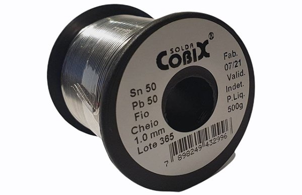 Solda Estanho 50x50 1.0mm Carretel 500g Fio Cheio - Cobix