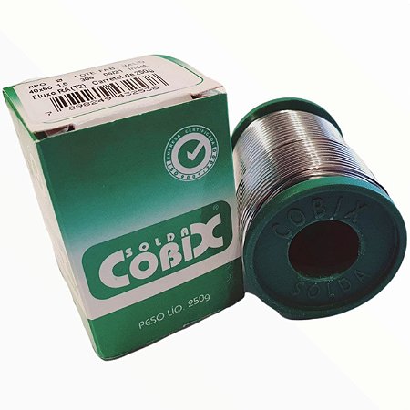 Solda Estanho 40x60 1.5mm Carretel 250g c/ Fluxo - Cobix