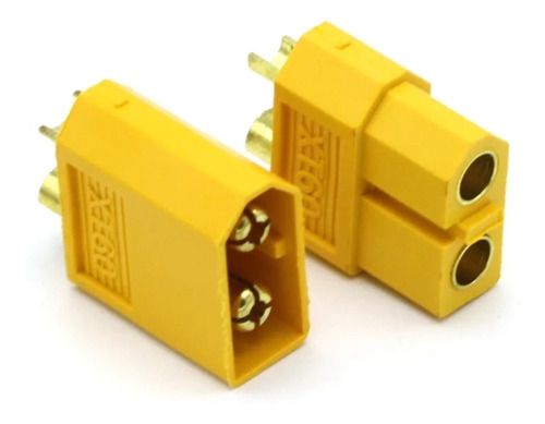 01 Par De Conector Xt60 Amarelo (01 Machos + 01 Fêmea)