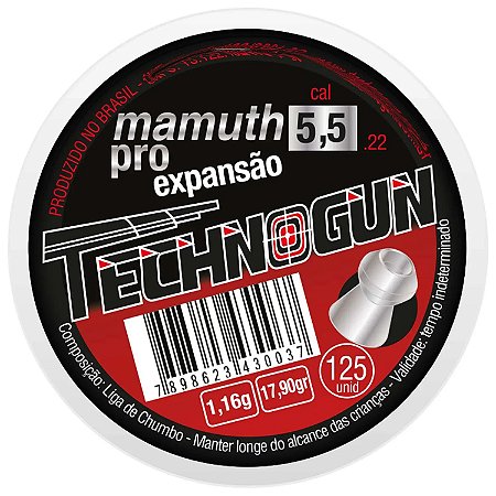 Chumbinho Mamuth Pro - Cal 5,5 - Pote C/ 125 un - Technogun