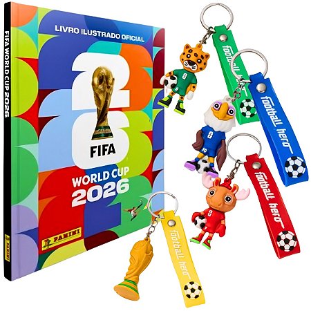 Kit Álbum Capa Dura e Chaveiros Copa do Mundo 2026 Panini