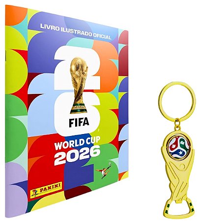 Kit Álbum e Chaveiro Abridor Copa do Mundo 2026 Panini