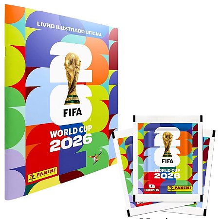 Kit Álbum Brochura C/5 Envelopes Copa do Mundo 2026 Panini