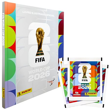 Kit Álbum Capa Dura Prata C/5 Envelopes Copa do Mundo Panini
