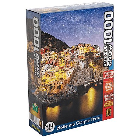 Quebra Cabeça Puzzle 1000P Noite Em Cinque Terre Itália Grow