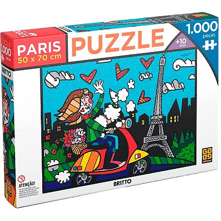 Quebra Cabeça Puzzle 1000 Peças Romero Britto Paris Grow