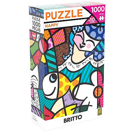 Quebra Cabeça Puzzle 1000 Peças Romero Britto Happy - Grow