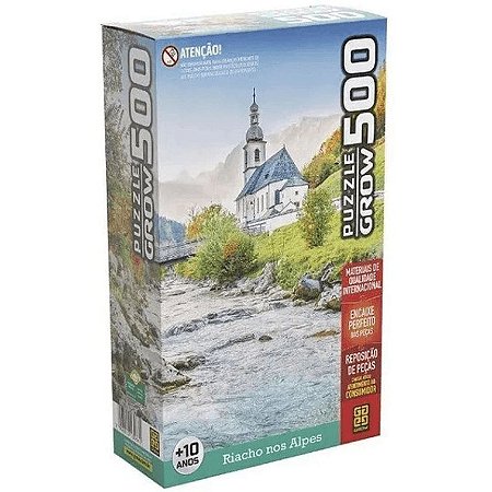 Quebra Cabeça Puzzle 500 Peças Riacho Nos Alpes Grow