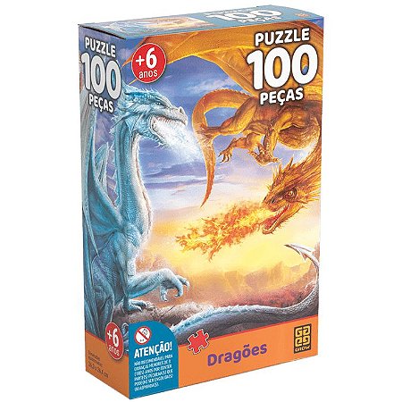 Quebra Cabeça Puzzle 100 Peças Dragoes Grow