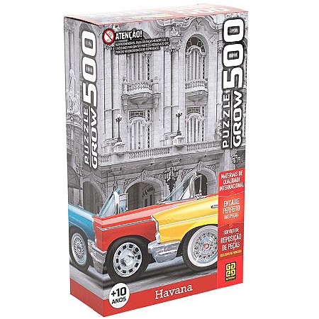 Quebra Cabeça Puzzle 500 Peças Havana Cuba Caribe - Grow