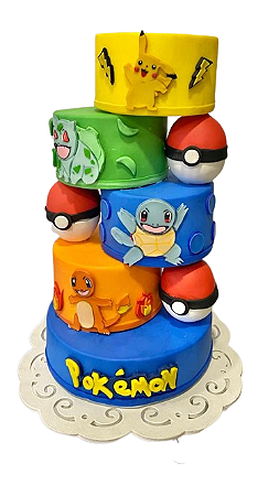 Bolo Fake - Pokemon Go- (Aluguel) - Geor Ateliê de Festas - Aluguel de  Decoração para Festa Infantil