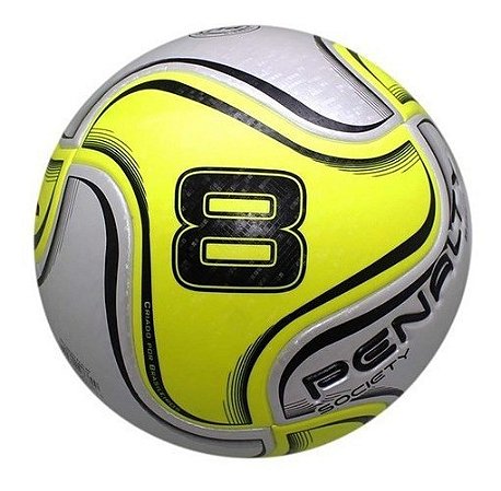 Bola De Futebol Society 22 Cor Branca Com Detalhes Em Amarelo E