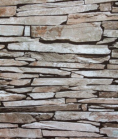 Papel de Parede Pedra Canjiquinha Tons de Cinza, Roll in Stones II