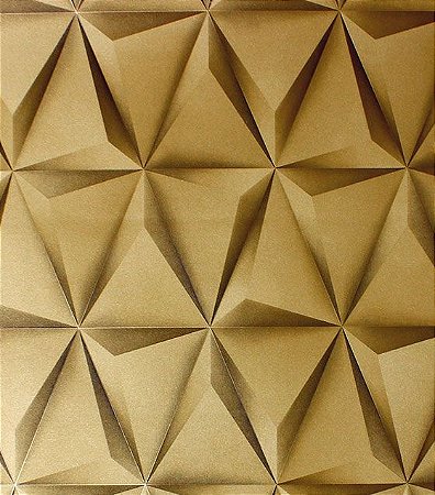 Papel de Parede 3D Geométrico Dourado, Lord II
